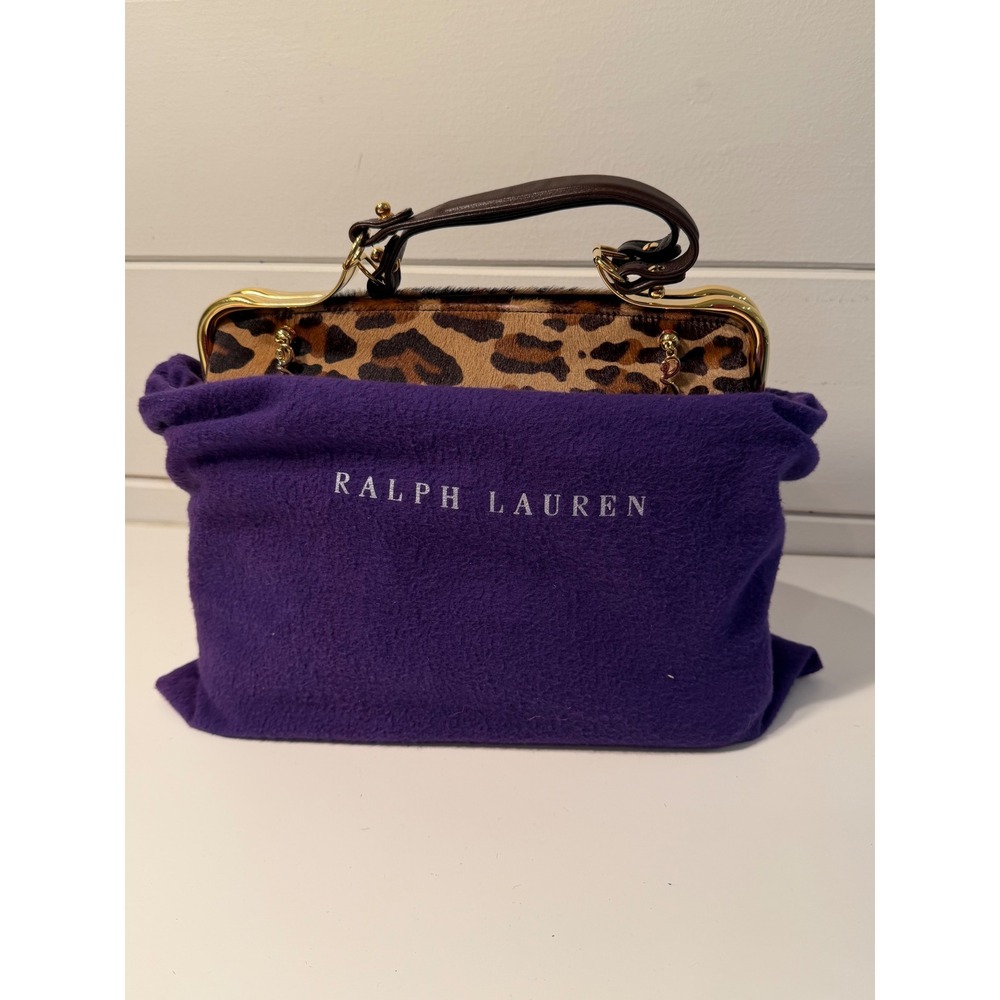 Roberta di Camerino Leopard Pony Hair Satchel Bag Made in Italy Vintage Gold - Picture 3 of 14